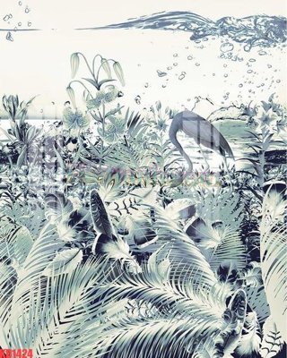 File gốc File gốc in tranh nền tường tổng hợp KD1424 (in lụa) hoa văn cổ điển