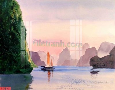 File gốc File gốc in tranh nền tường tổng hợp KD2139 (in lụa) tranh thuận buồm