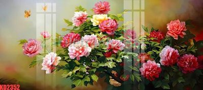 File gốc File gốc in tranh nền tường tổng hợp KD2352 (in lụa) tranh mã đáo