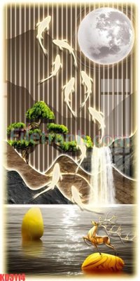 File in trần File gốc in tranh nền tường tổng hợp KD3114 (file gốc) hoa văn 3D