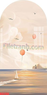 File gốc File gốc in tranh nền tường tổng hợp KD3166 (in lụa) tranh thuận buồm