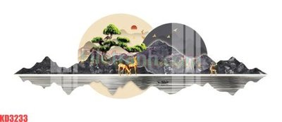 File gốc File gốc in tranh nền tường tổng hợp KD3233 (in tráng gương) sang trọng