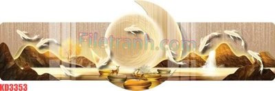 File in mica File gốc in tranh nền tường tổng hợp KD3353 (bản gốc) làm vách ngăn