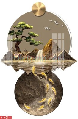 Ảnh gốc File gốc in tranh nền tường tổng hợp KD3489 (độ nét cao) in tráng gương