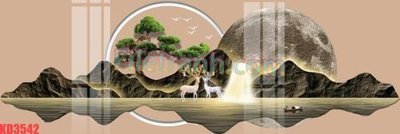 Ảnh gốc File gốc in tranh nền tường tổng hợp KD3542 (độ nét cao) in mica