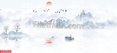 File in trần File gốc in tranh nền tường tổng hợp KD4490 (bản gốc) bầu trời