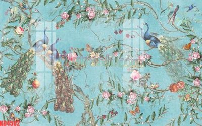 File in trần File gốc in tranh nền tường tổng hợp KD4502 (bản gốc) hoa văn