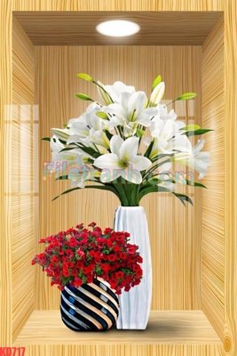 File in trần File gốc in tranh nền tường tổng hợp KD717 (file gốc) hoa văn 3D