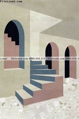 File tranh in tráng gương Kien truc hinh hoc Morandi 509 (siêu nét)