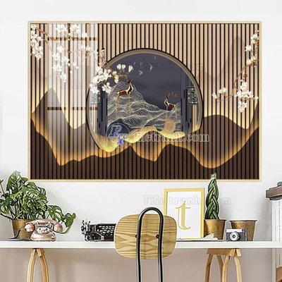 File in lụa File in tranh tường giả lam sóng led LS125 (tân cổ điển) File in tranh tường giả lam sóng led LS125