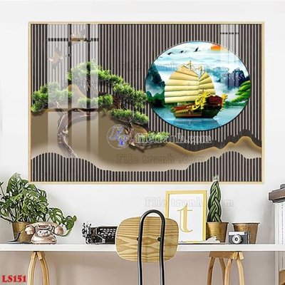 Tải file File in tranh tường giả lam sóng led LS151 (gốc) in trên mọi chất liệu