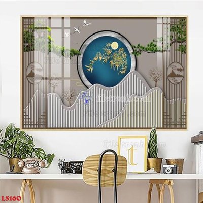 File gốc File in tranh tường giả lam sóng led LS160 (thiết kế) độc quyền