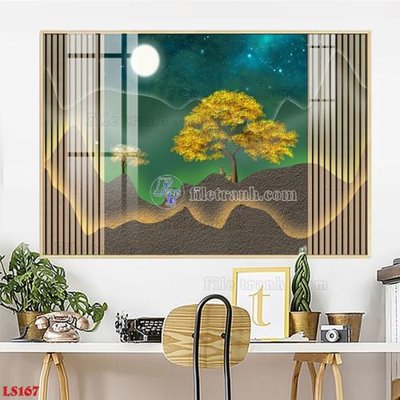 File gốc File in tranh tường giả lam sóng led LS167 (PNG) không nền chất lượng