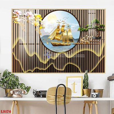File ảnh File in tranh tường giả lam sóng led LS174 (gốc) in biển hiệu