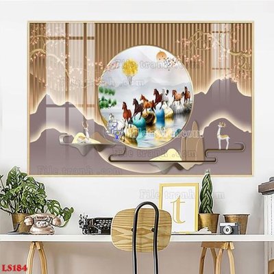 File tranh File in tranh tường giả lam sóng led LS184 (gốc) in vải canvas