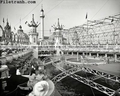 File tranh Luna Park_ 1905 (gốc) in backlit film