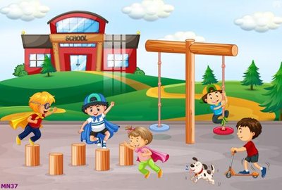 File tranh File tranh mầm non lớp học trường học MN37 (gốc) in film