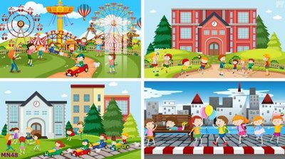 Tải file File tranh mầm non lớp học trường học MN48 (ảnh gốc) in tranh kính