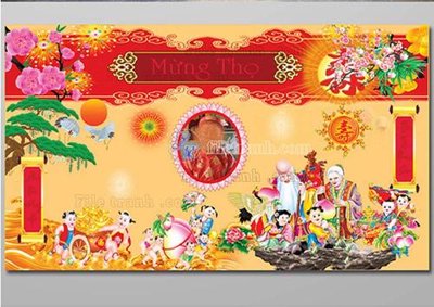 File in trần file in banner phông mừng thọ MT323 (bản gốc) 5D