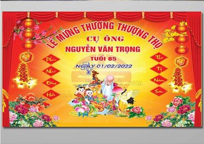 File tranh file in banner phông mừng thọ MT333 (bản gốc) treo phòng ăn