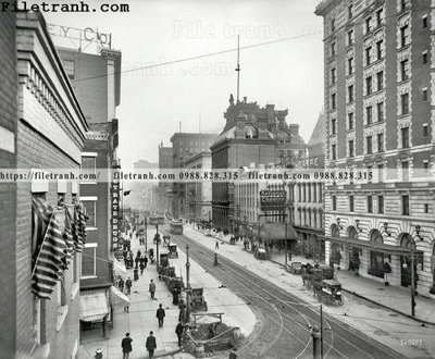File gốc Main Street_ 1908 (in mica) trang trí