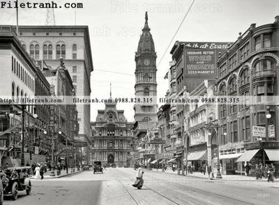 Download file ảnh gốc Market Street_ 1910 để in ấn