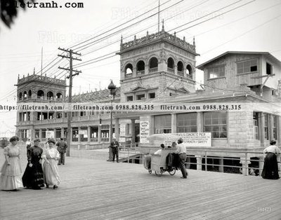 File tranh trang trí Million-Dollar Pier_ 1907 (tải file gốc)