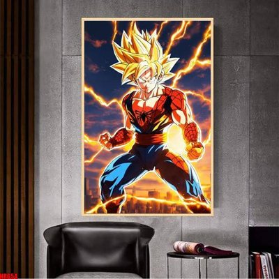 File tranh gốc in trần nhà File tranh hoạt hình Anime 7 viên ngọc rồng Dragon Ball NR654 3D