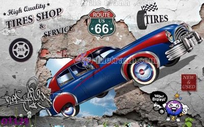 File in trần File tranh ô tô 3d OT125 (file gốc) xuyên sáng