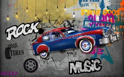 File tranh in trần 3D File tranh ô tô 3d OT137 (ảnh gốc)