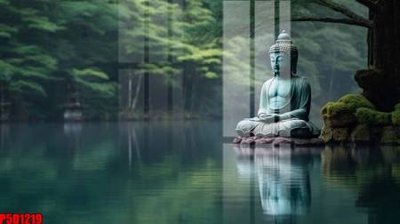 File gốc File tranh phật giáo 5D P5D1219 (in lụa) họa tiết 3D