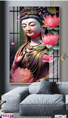 Download file gốc File tranh phật giáo 5D P5D124 (in lụa) tranh 3D