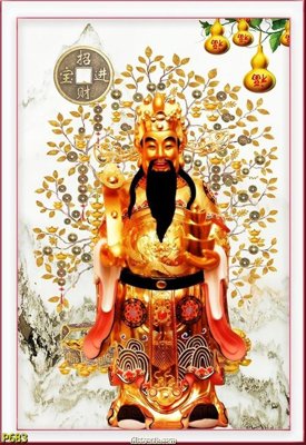 File tranh File phật giáo thần tài P683 (bản gốc) trang trí văn phòng