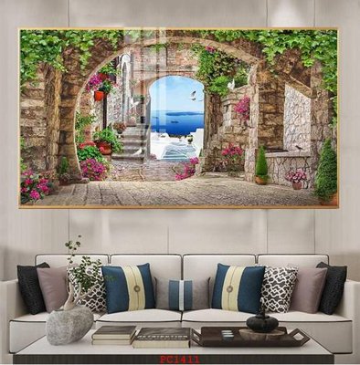 File gốc File tranh phong cảnh thiên nhiên PC1411 (in mica) trang trí