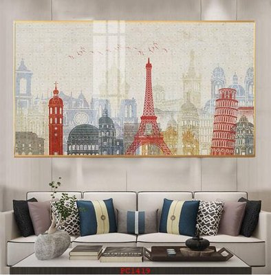 File in trần File tranh phong cảnh thiên nhiên PC1419 (bản gốc) bầu trời