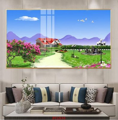 File in trần File tranh phong cảnh thiên nhiên PC1530 (bản gốc) hoa văn