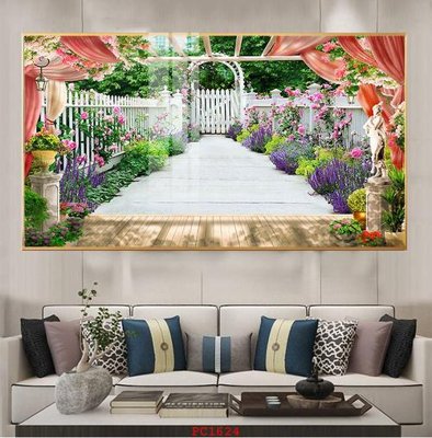 File in trần File tranh phong cảnh thiên nhiên PC1624 (bản gốc 3D) sống động