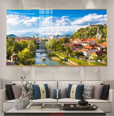 Download file gốc File tranh phong cảnh thiên nhiên PC1822 (in lụa) tranh 3D