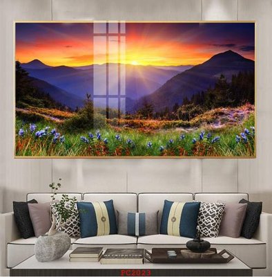 File in trần File tranh phong cảnh thiên nhiên PC2023 (file gốc) xuyên sáng