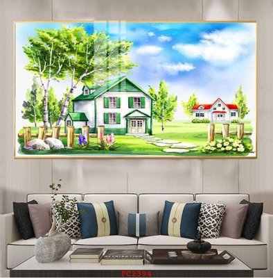 File gốc File tranh phong cảnh thiên nhiên PC2394 (in lụa) cao cấp