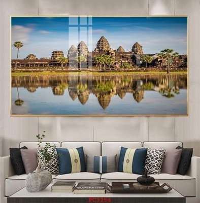 File gốc File tranh phong cảnh thiên nhiên PC3254 (in lụa) hoa văn cổ điển