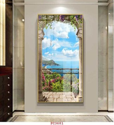 File gốc File tranh phong cảnh thiên nhiên PC3681 (in lụa) tranh thuận buồm