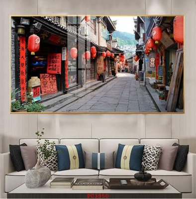 File gốc File tranh phong cảnh thiên nhiên PC3950 (in lụa) hoa văn cổ điển