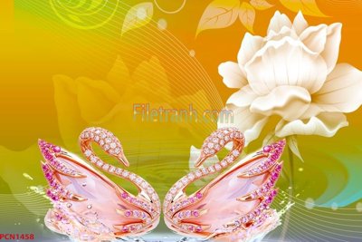 File gốc File tranh phong cảnh thiên nhiên PCN1458 (in lụa) họa tiết 3D