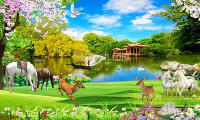 File gốc File tranh phong cảnh thiên nhiên PCN184 (vector) cho in ấn