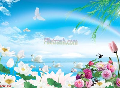 File PSD File tranh phong cảnh thiên nhiên PCN1937 (bản gốc) chất lượng nhất