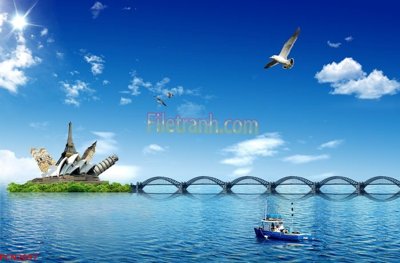 Ảnh gốc file in lụa File tranh phong cảnh thiên nhiên PCN2097 chi tiết