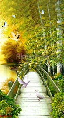 File gốc File tranh phong cảnh thiên nhiên PCN219 (in tráng gương) sang trọng