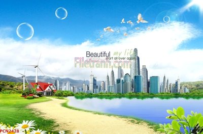 File gốc File tranh phong cảnh thiên nhiên PCN2428 (in 3D) nghệ thuật