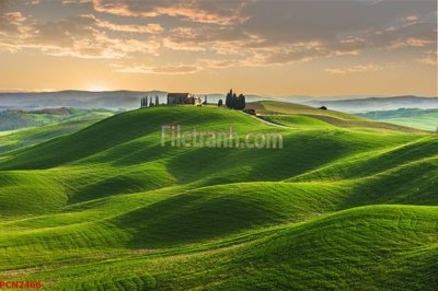 File gốc File tranh phong cảnh thiên nhiên PCN2466 (in lụa) trang trí tường